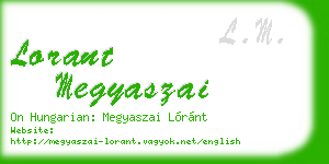 lorant megyaszai business card